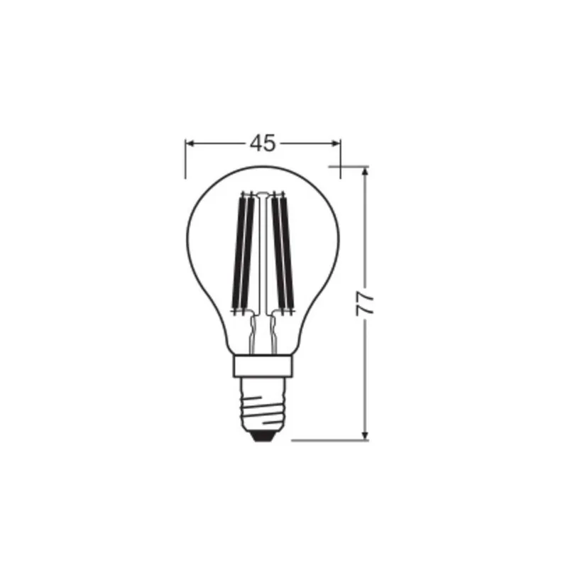 LED lamp druppel E14 1,2W filament 4000K 255lm by Osram – product photo