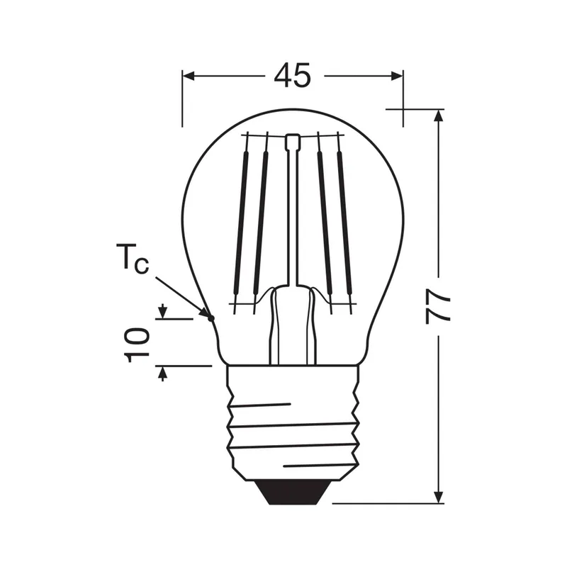 LED lamp druppel E27 1.2W filament 4000K 255lm de Osram – photo produit