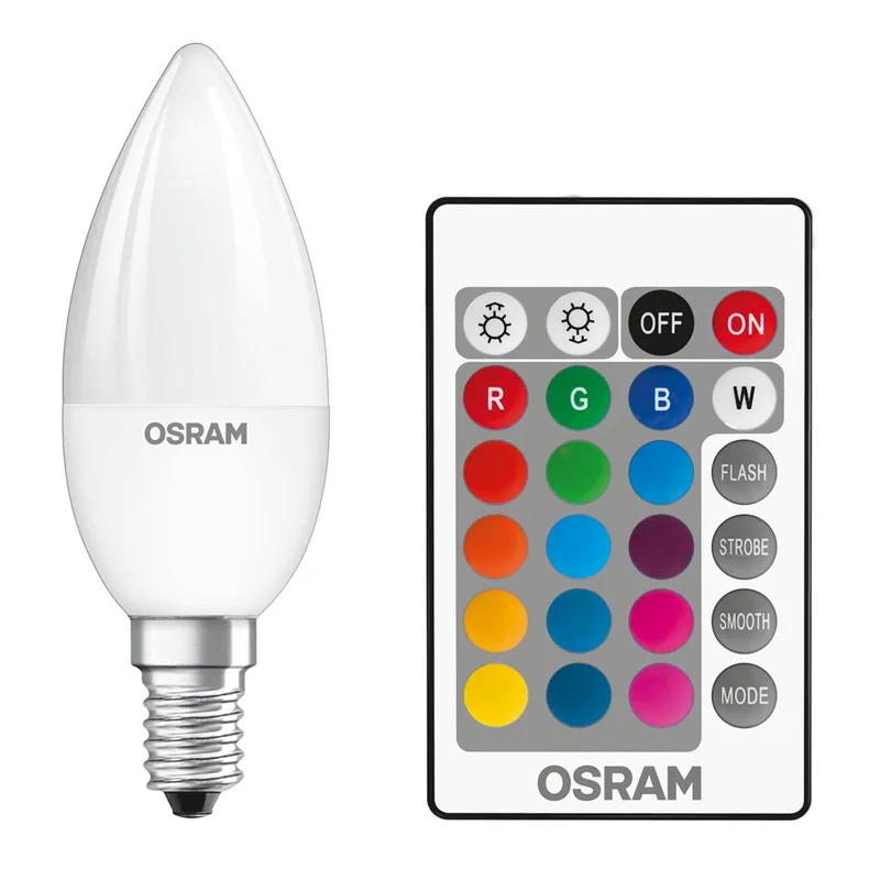 LED lamp E14 4,2W Star+ kaars mat remote de Osram – photo produit