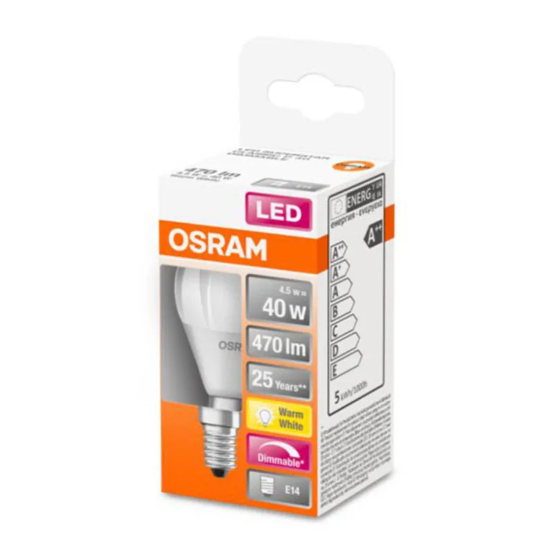LED lamp E14 4,5W 827 Superstar mat dimb. de Osram – photo produit