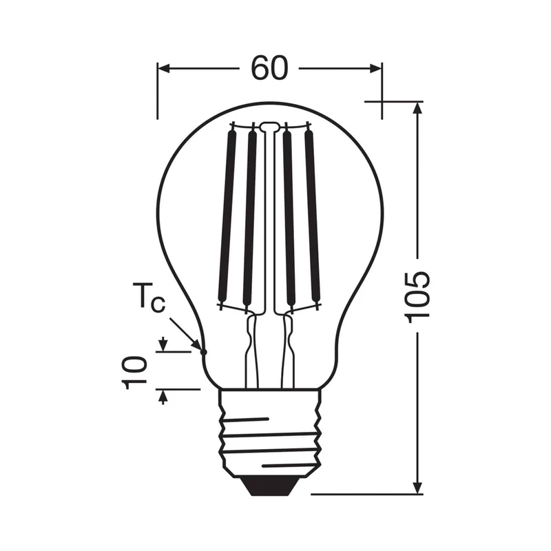 LED lamp E27 5W gloeidraad 2.700K 1055lm 2-pak från Osram – produktbild