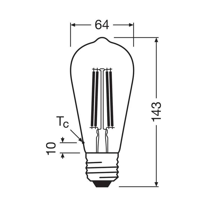 LED lamp Edison E27 3.8W Filament 2.700K de Osram – photo produit