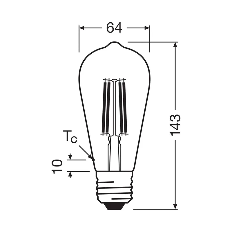 LED lamp Edison E27 5W Filament 4.000K de Osram – photo produit