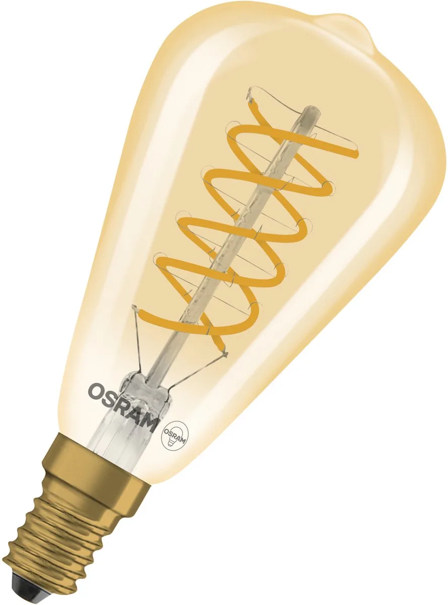 LED lamp Edison Vintage 1906 Spiral ST48, 4,8W, E14, goud, spiraaldraad, leeslamp, wandverlichting, retro interieur, woonkamer, designlamp by Osram – product photo