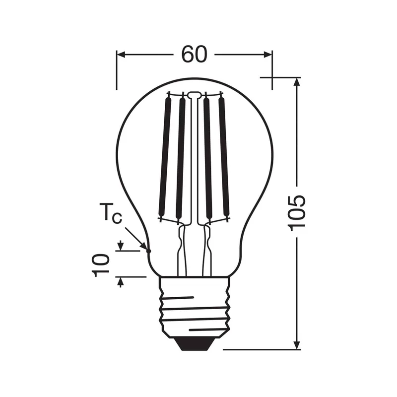 LED lamp Filament E27 3.8W 827 EEK A 3-pack de Osram – photo produit