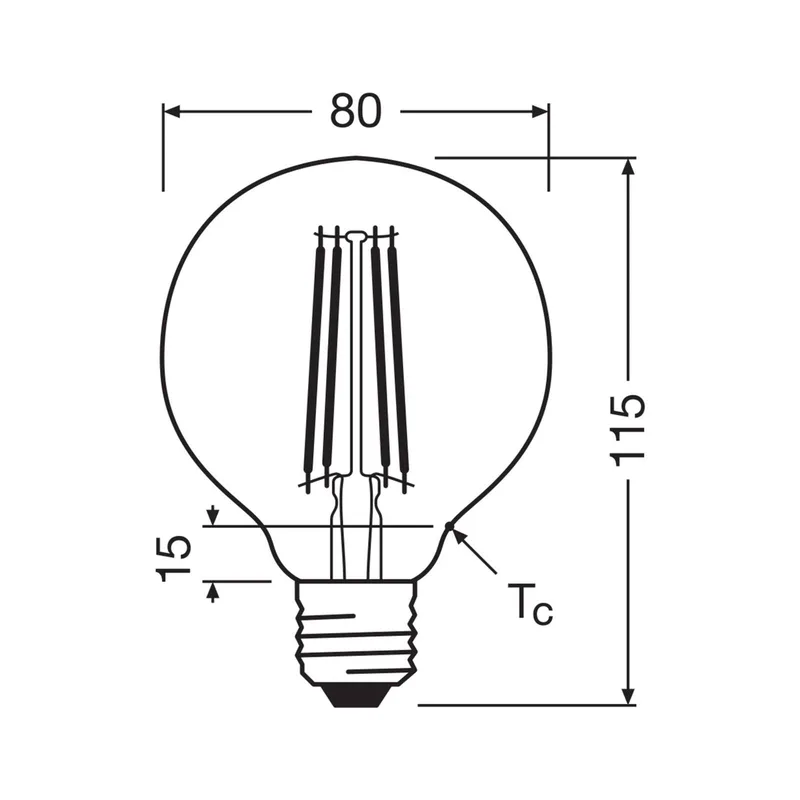 LED lamp Globe G80 E27 2,2W Filament 2.700K från Osram – produktbild