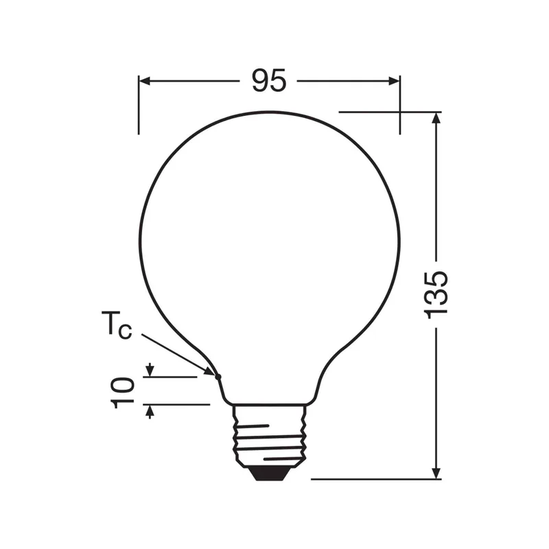 LED lamp Globe G95 E27 3,8W mat 2.700K de Osram – photo produit