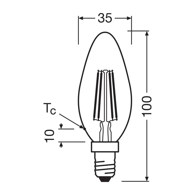 LED lamp kaars mat E14 2,2W 4000K 470lm by Osram – product photo
