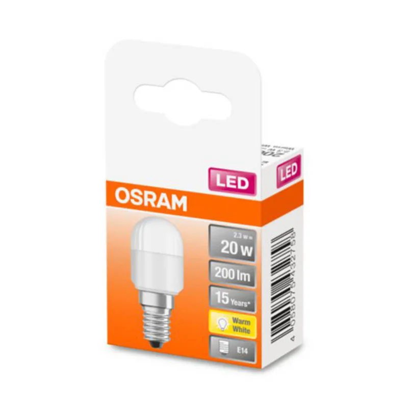 LED lamp speciaal T26 E14 2,3W 827 mat van Osram – productfoto