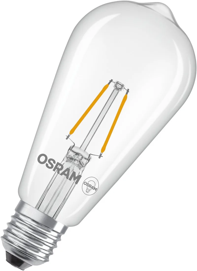 LED lamp Star Edison ST64 25 Filament, 2700 K warm wit, 1,8 W, E27, helder, 250 lm, 15.000 h, voor hanglampen, vintage look, decoratief de Osram – photo produit