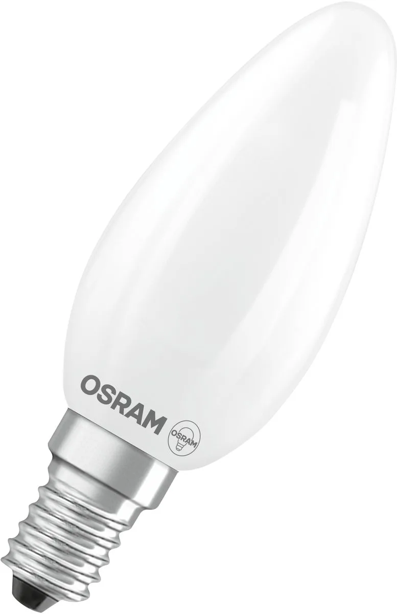 LED-lamp Ster kaarsvorm B40 filament, 2700 K warm wit, 3,4 W, E14, mat, 470 lm, 15.000 h, voor kroonluchters en decoratieve armaturen van Osram – productfoto