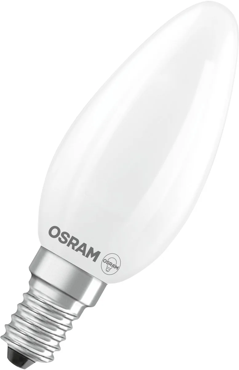 LED-lamp Ster kaarsvorm B40 filament, 6500 K koelwit daglicht, 3,4 W, E14, mat, 470 lm, 15.000 uur, voor kroonluchters, werkplekken von Osram – Produktfoto