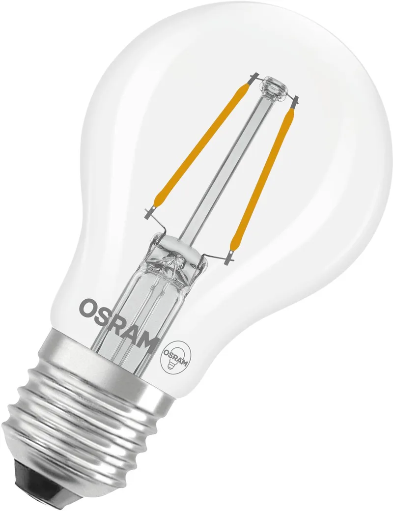 LED-lamp Superstar A25 gloeilampvormig filament dimbaar, 2700 K warm wit, 1,8 W, E27, helder, 250 lm, 15.000 h, voor plafond- en staande lampen by Osram – product photo