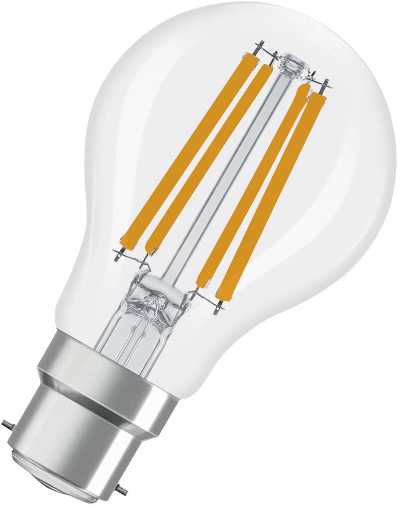 LED-lamp Superstar bolvorm A60 filament dimbaar, 2700 K warm wit, 5,9 W, B22d, helder, 806 lm, voor plafond- en staande lampen, 15.000 uur van Osram – productfoto