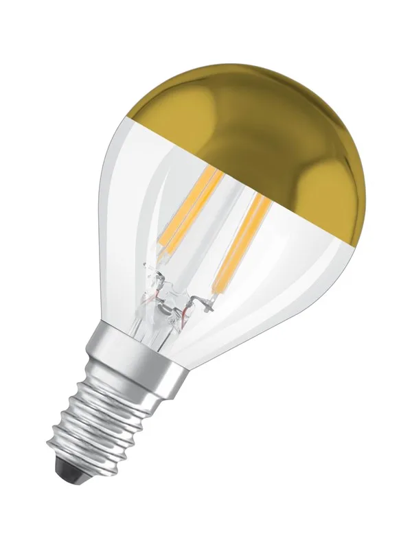 LED-lampa E14 Mirror CLP gold 4W 2.700K från Osram – produktbild