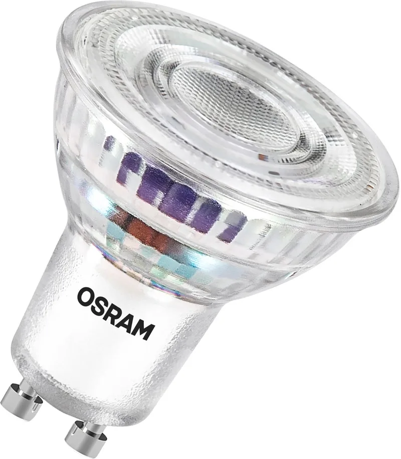 LED LAMPS ENERGY EFFICIENCY REFLECTOR in PAR16-vorm, ledspot, LOODVRIJ GLAS, 2 W, (ex 50 W), 360 lm, warm wit, 2700 K, duurzaamheidsklasse: A, 50000 u, pak van 3 von Osram – Produktfoto