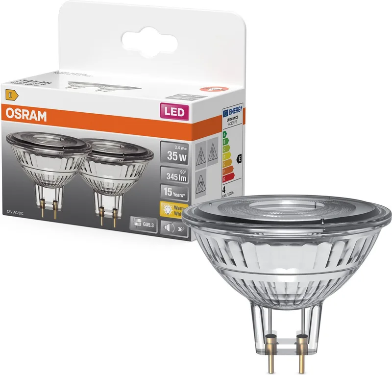 LED-Leuchtmittel LED-Spot Star MR16 Reflektor, MR16, 2 St., Warmweiß de Osram en Blanc – photo produit