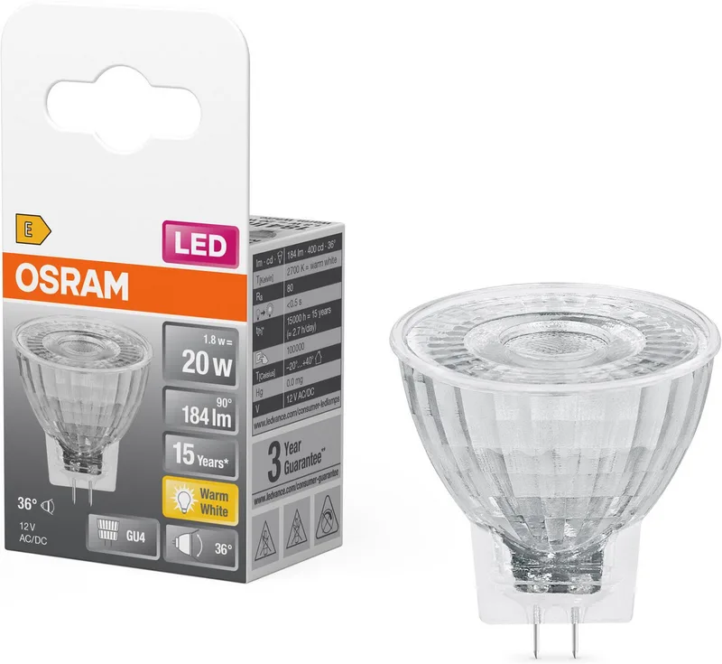 LED-lampa LED STAR MR11, G4, 1 st., varmvit från Osram i Vit – produktbild