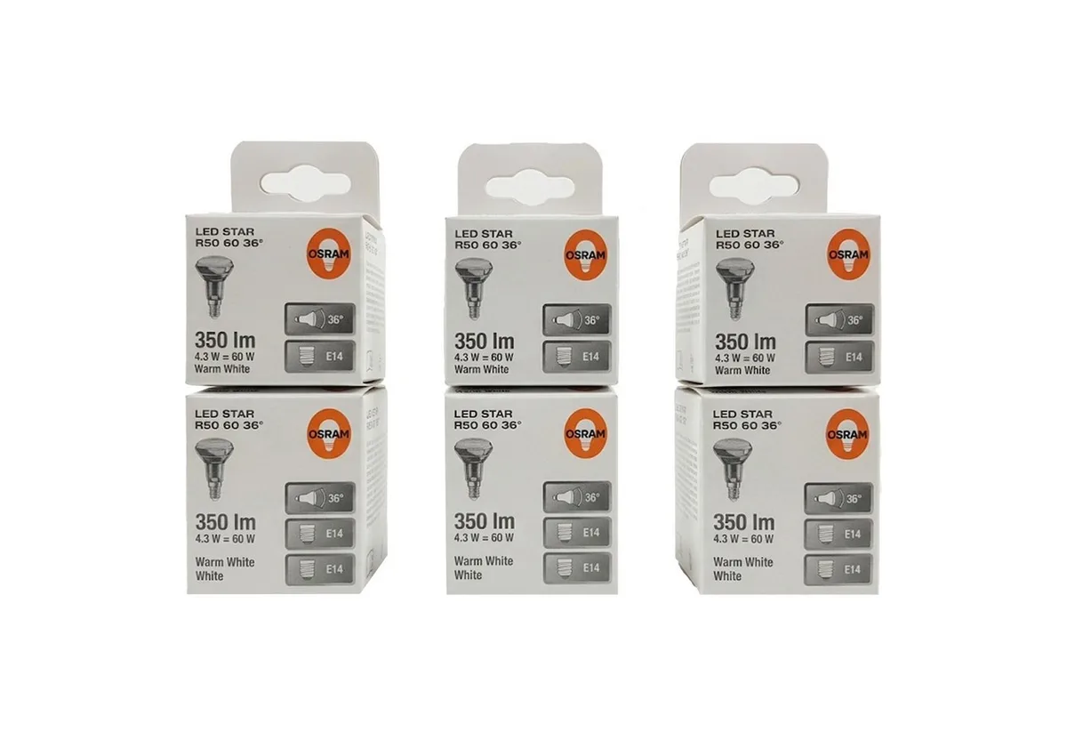 LED-Leuchtmittel Osram LED R50 E14 4,3W/827 230V – 6er-Pack Warmweiß Reflektor, 6 St. de Osram – photo produit