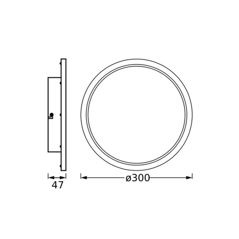 LED plafondlamp BATHROOM, Ø 30 cm, IP44 CCT de Osram en Noir – photo produit