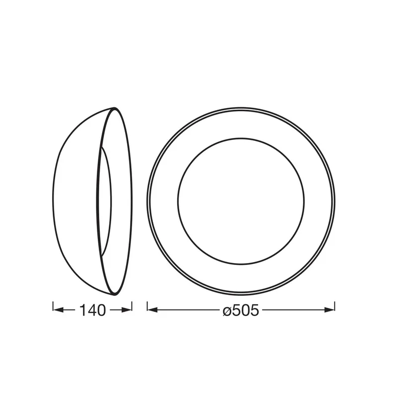 LED plafondlamp ORBIS ALVA, zwart/houtdecor, Ø 51 cm de Osram en Hout, Noir – photo produit