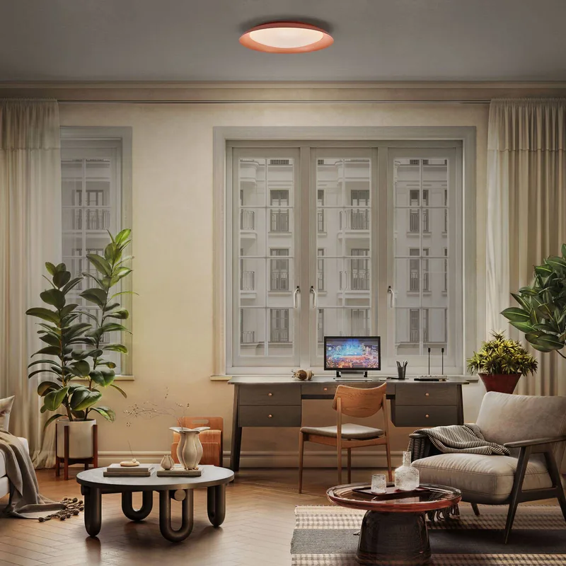 LED plafondlamp ORBIS PLATE, Ø 48 cm, clickdim von Osram in Rosé – Produktfoto
