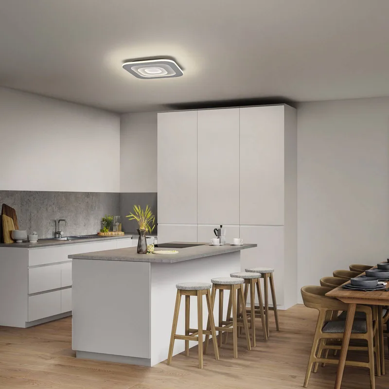 LED plafondlamp ORBIS SPIRAL SQUARE, 50 x 50 cm van Osram in Grijs – productfoto