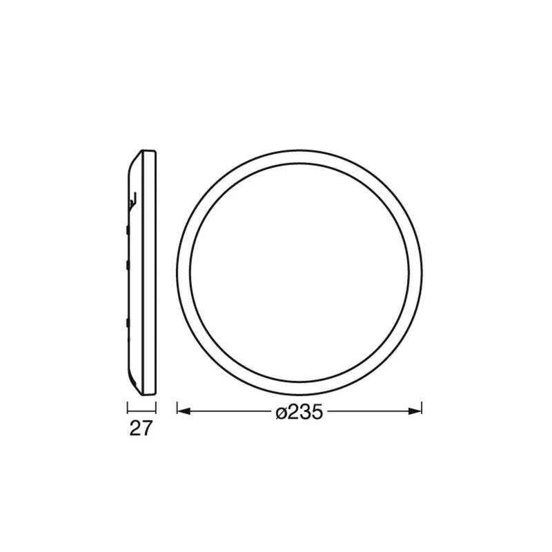 LED plafondlamp ORBIS ULTRA SLIM, Ø 24 cm dimbaar de Osram en Noir – photo produit