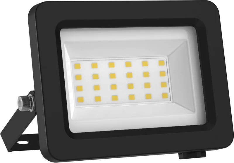 LED-schijnwerper met energie-efficiëntieklasse A, zwarte aluminium behuizing, 5 W, 870 lm, voor buitentoepassingen, compact ontwerp, licht van gewicht, eenvoudige installatie, LED niet vervangbaar van Osram – productfoto