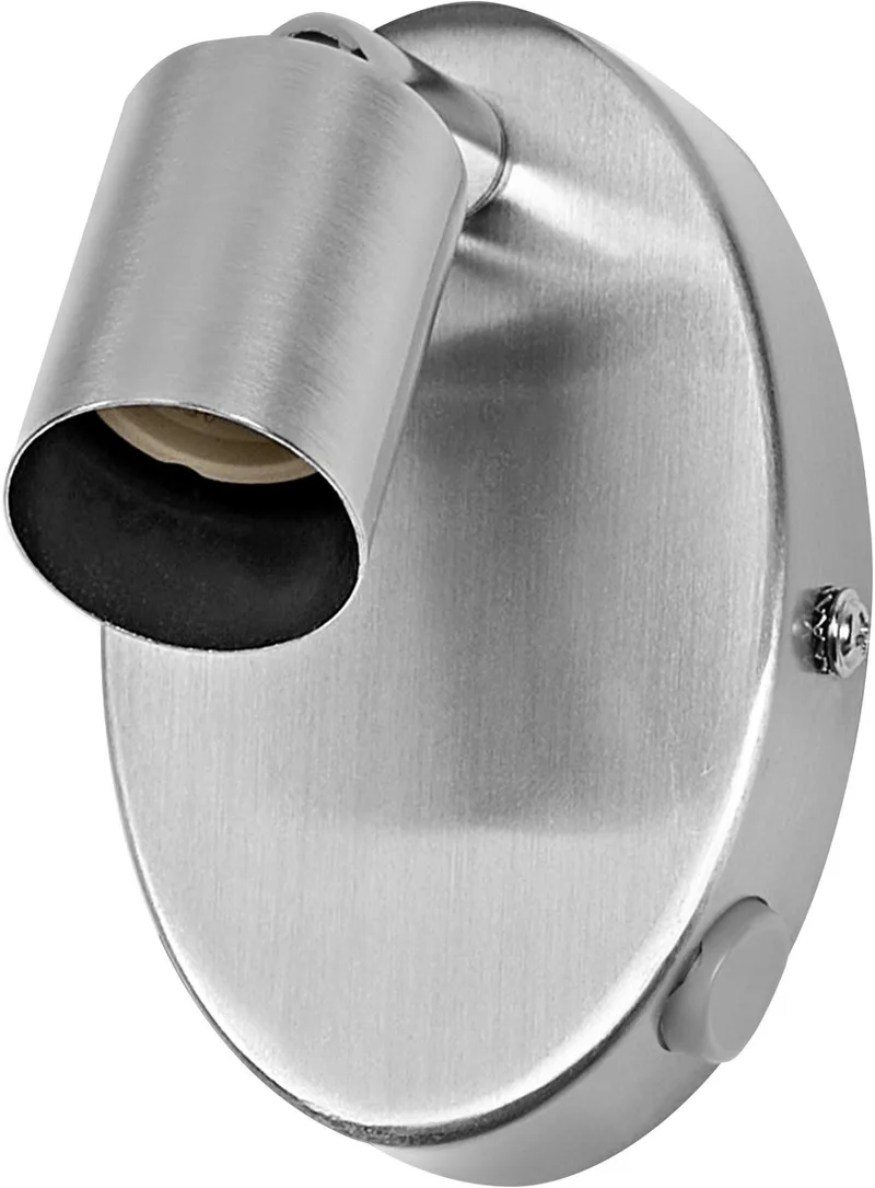 LED Spot Cylinder plafondspot GU10, wandspot, Staal, draaibaar, AAN/UIT schakelaar de Osram en Geborsteld nikkel – photo produit