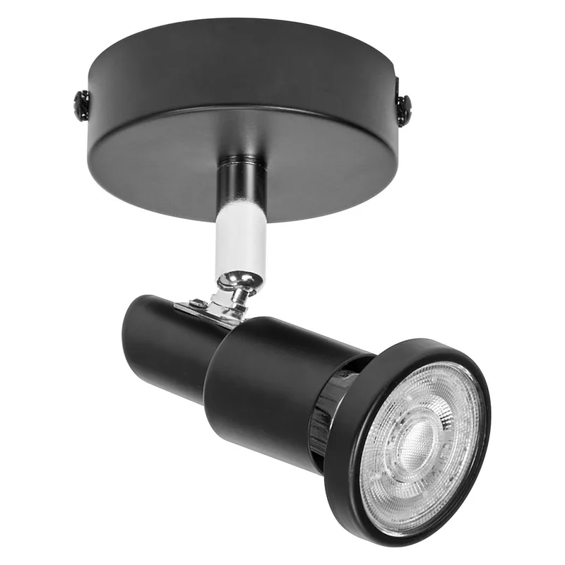 LED SPOT GU10 1 x 3,4W, 230lm, 2.700K kleurtemperatuur, warm witte lichtkleur, tijdloos ontwerp, vervangbare ledlamp, ideaal voor interieurs, CRI 90, verstelbare koppen fra Osram i Sort – produktbillede