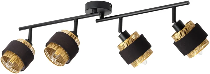 LED Spot Hornet 4X2.8W 827 E14 Zwart, dimbaar, warm wit (2700 K), 4 verstelbare lampkoppen, E14-fittingen, OSRAM LED-lampen inbegrepen de Osram en Noir, Or – photo produit