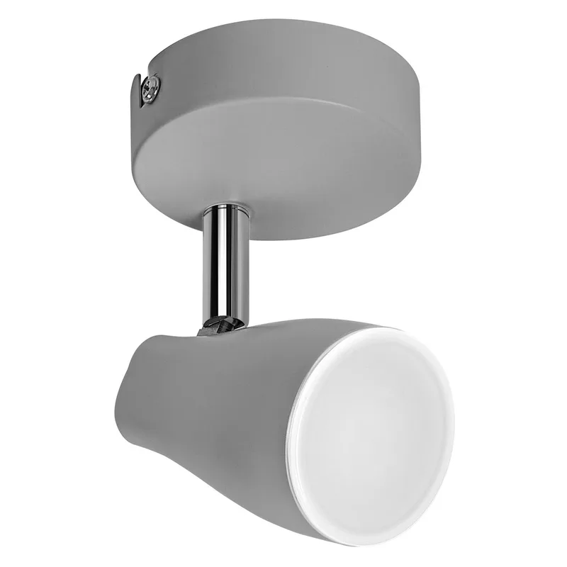 LED SPOT PEAR plafondmontagespot, grijs, 4,3W, 210lm, gericht licht met warm witte lichtkleur, met flexibele GU10 kop, inclusief GU10 lamp, IP20, 2700K. de Osram – photo produit