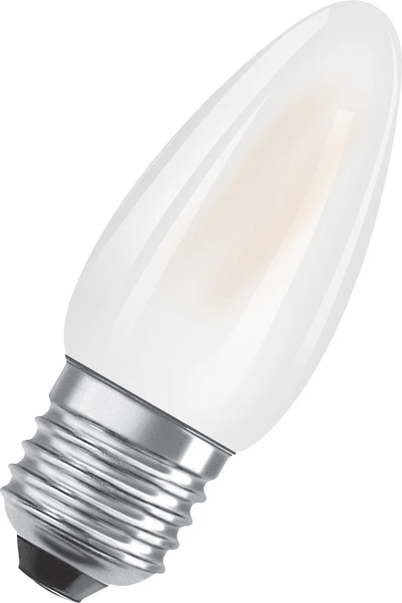LED Star Classic LED-lamp in klassieke mini-kaarsvorm, wit, warm wit licht (2700 K) met 5,5W/806 lm, gemaakt van mat loodvrij glas, E27 fitting, IP20, EEK D, 35 mm diameter. de Osram – photo produit