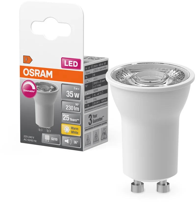 LED Superstar Reflector Spot GU10 PAR11 3W 230lm 36D - 827 Zeer Warm Wit | Dimbaar - Vervangt 35W fra Osram – produktbillede
