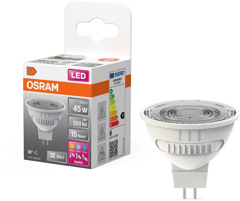 LED Superstar Reflector Spot GU5.3 MR16 5.6W 550lm 45D - 827 Zeer Warm Wit | Vervangt 45W van Osram – productfoto
