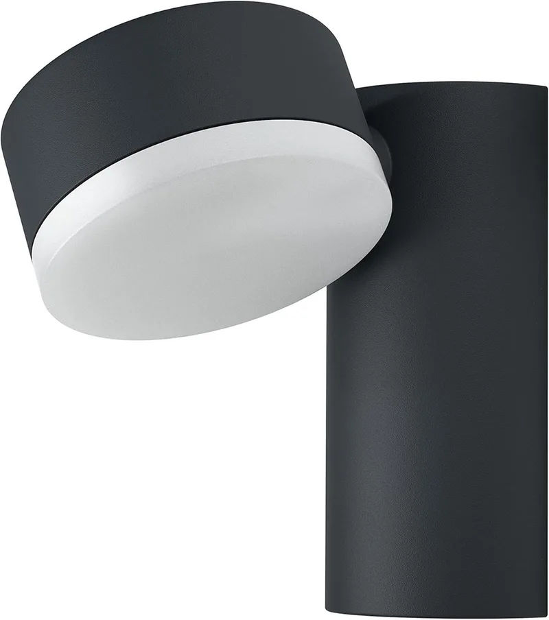 LED wand- en plafondlamp, lamp voor buitentoepassingen, warm wit, 135,0 mm x 90,0 mm x 140,0 mm, Endura Style Spot Rond de Osram en Gris – photo produit