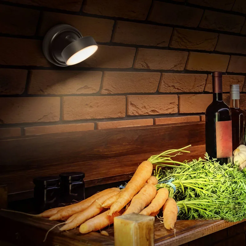 LED wandlamp op batterijen NIGHTLUX ROUND, touchdim van Osram in Zwart – productfoto