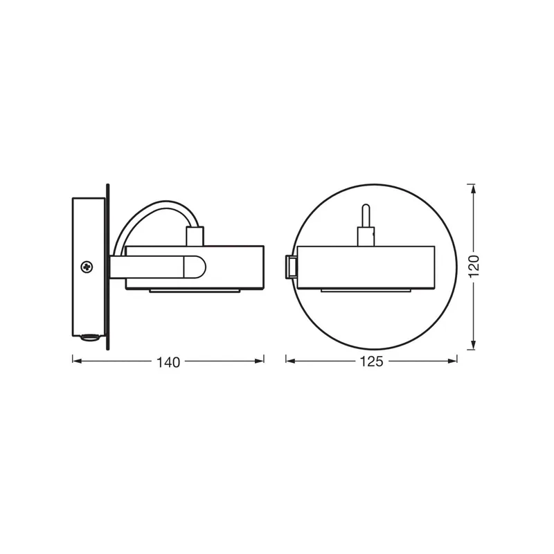 LED wandspot VENUS, 1-lamp, metaal 3.000 K fra Osram i Hvid – produktbillede