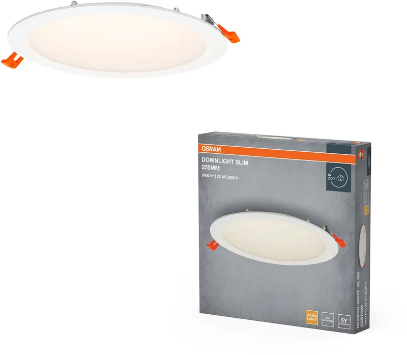 Ledvance Downlight Slim 225mm 22W 3000K von Osram in Dunkelgrün – Produktfoto