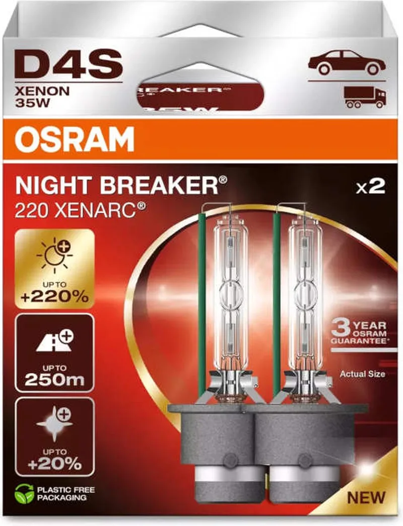 Night breaker 220 - D4S - Xenon HID lampen - 66440XN2-2HB - D4S upgrade - beste xenon lampen op de markt - 42V 35W P32D-5 NIGHT BREAKER 220 w de Osram – photo produit