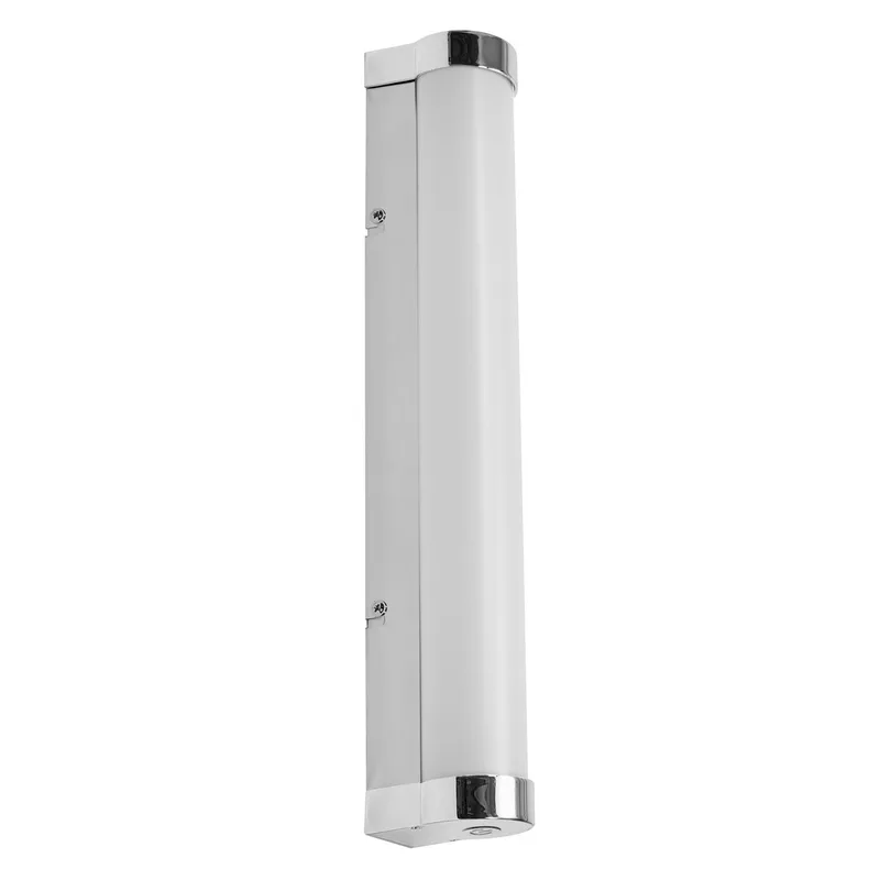 ORBIS Buisspiegel-/wandlamp met LED, mat glas/chroom, 9W, 900lm, dimbaar, 3000/4000K verstelbaar via wandschakelaar, 40cm diameter, IP44 bescherming tegen vreemde voorwerpen/spatwater von Osram in Chrom – Produktfoto