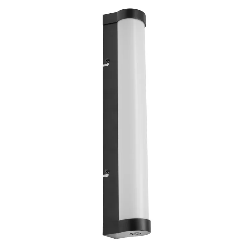 ORBIS Buisspiegel-/wandlamp met LED, mat glas/zwart, 9W, 820lm, dimbaar, 3000/4000K verstelbaar via wandschakelaar, 40cm diameter, IP44 bescherming tegen vreemde voorwerpen/spatwater de Osram en Noir – photo produit