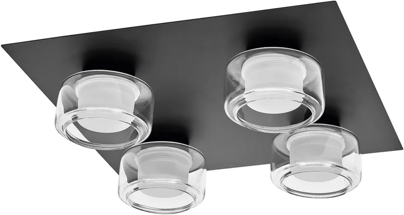 ORBIS Flame wand- en plafondlamp met LED, 22W, 1400lm, 3000/4000K, kleurtemperatuur instelbaar via wandschakelaar (koud wit/warm wit), IP44 bescherming tegen vreemde voorwerpen en spatwater fra Osram i Sort – produktbillede