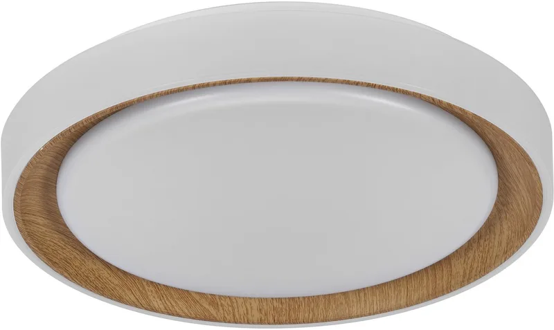 LED-taklampa ORBIS GLORIE vit/trä Ø 40 cm clickdim von Osram in Houten decor – Produktfoto