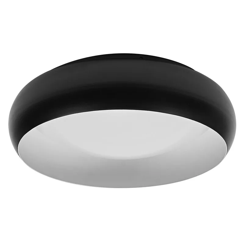 ORBIS Livia LED plafondlamp met metalen ring, zwart en wit, 16W, 1000lm, 3000K, 300mm, 830 vriendelijk warm wit, dimbaar in 3 niveaus door te klikken, IP20, inclusief montageschroeven en pluggen de Osram en Noir, Blanc – photo produit