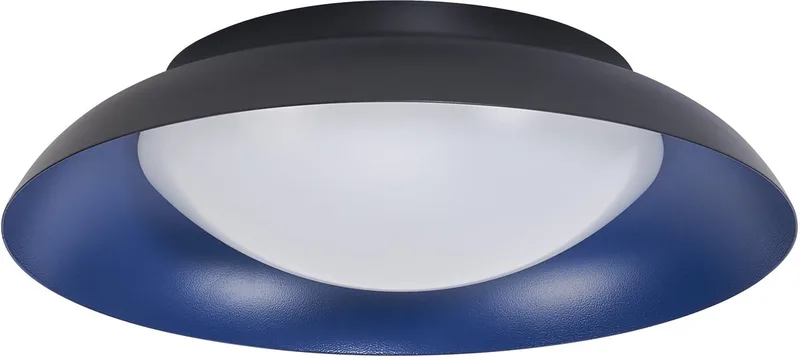 Orbis Plate LED plafondlamp, zwart-blauw, 19W, 1000lm, 3000K, 310mm, 830 vriendelijk warm wit, dimbaar in 3 niveaus door te trappen, IP20 bescherming, inclusief montageschroeven en pluggen de Osram en Noir, Bleu – photo produit