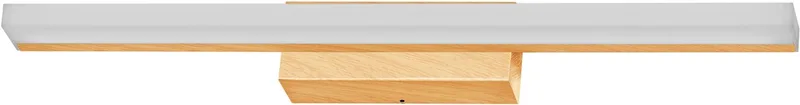 Orbis Spiegellamp in houtdecor, 60 cm, aluminium behuizing, 10 W, 950 lm, IP44 beschermingsklasse, kleurtemperatuur instelbaar via Click CCT (4000 K en 3000 K), dimbaar via aanraakbediening de Osram en Houten decor – photo produit