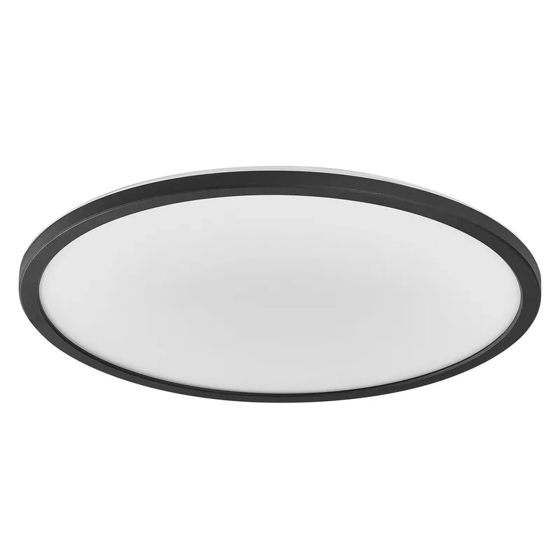 ORBIS Ultra Slim plafondlamp 400mm, 22W, 2720lm, homogeen, warm wit licht (3000K) + achtergrondverlichting, drietraps dimmen via wandschakelaar, ultraslank, IP20 bescherming de Osram en Noir – photo produit