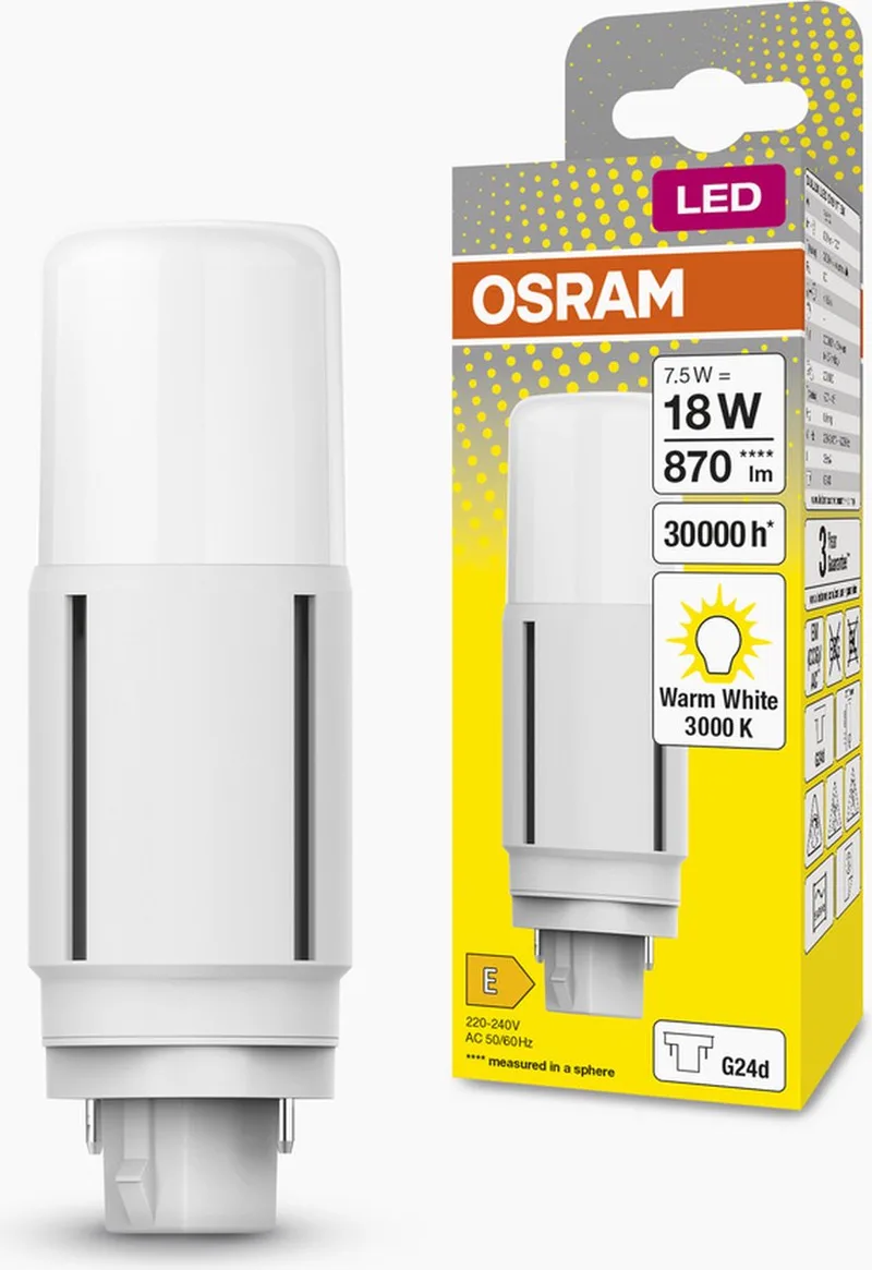 Dulux LED-lampa G24d D18 VT EM/AC 7,5W 830 från Osram – produktbild